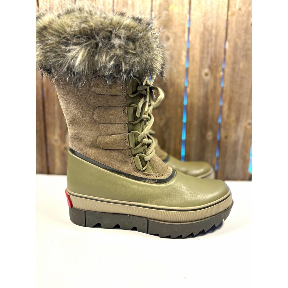 SOREL Joan of Arctic Wedge II Waterproof Faux Fur Trim Lace-Up Boots 9.5